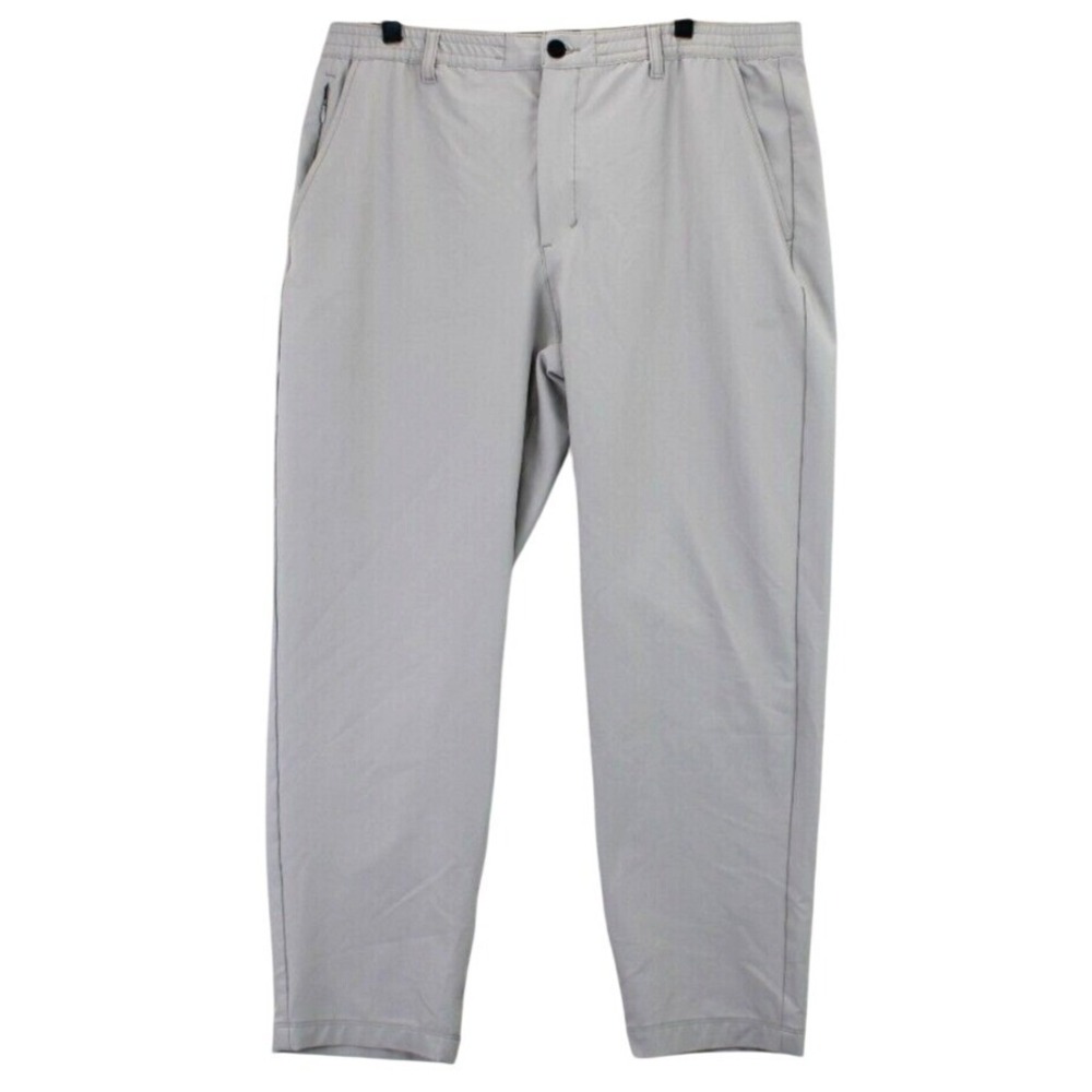 MARC NEW YORK MNY Mens Gray Flat Front Elastic Waist Casual Pants Size 38x30
